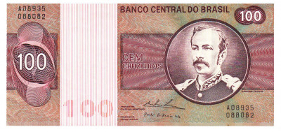 Brazilia 100 Cruzeiros 1974 P-195Aa1 Seria 08935088082 foto