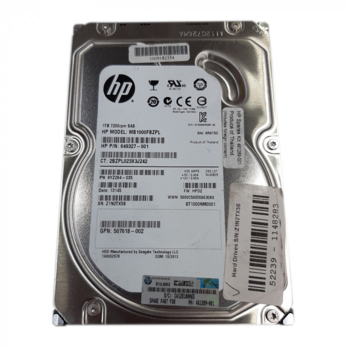 Hard disk server HP Enterprise Class 1TB 7200RPM 3.5&#039;&#039; SAS 6Gbps 649327-001 MDL