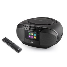 Radio cu CD JVC RD-E664B-DAB, 2x2.5W RMS, Bluetooth, USB, afisaj LCD, ceas, telecomanda, negru