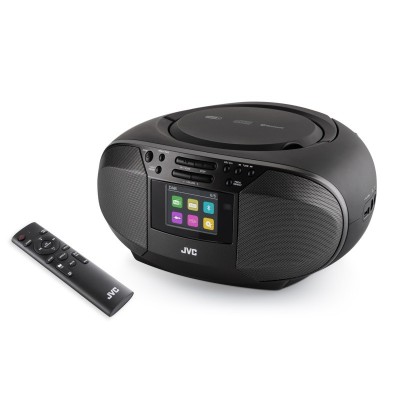 Radio cu CD JVC RD-E664B-DAB, 2x2.5W RMS, Bluetooth, USB, afisaj LCD, ceas, foto