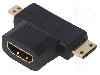 Cablu {{Tip cablu de conectare}}, HDMI mini mufa, HDMI soclu, micro mufa HDMI, {{Lungime cablu}}, {{Culoare izola&amp;#355;ie}}, AKYGA - AK-AD-23