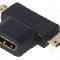 Cablu {{Tip cablu de conectare}}, HDMI mini mufa, HDMI soclu, micro mufa HDMI, {{Lungime cablu}}, {{Culoare izola&amp;#355;ie}}, AKYGA - AK-AD-23