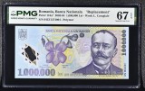 1000000 lei 2004 Z PMG67 unc bancnota gradata