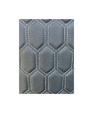 Material piele eco tapiterie hexagon negru /cusatura gri
