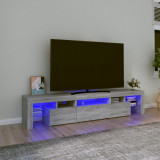 Comoda TV cu lumini LED, gri sonoma, 200x36,5x40cm GartenMobel Dekor, vidaXL