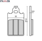 Set placute frana - Aprilia AF1 - Red Rose - Tuareg - Derbi GPR - Malaguti F12 - F15 - Piaggio Free - Yamaha DT 50cc (RMS), Oem