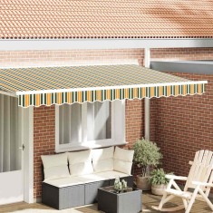 vidaXL Baldachin Verde și galben 3.8 x 0.2 m P&acirc;nză