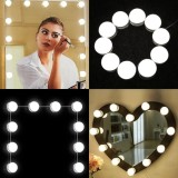 Set 10 Becuri LED pentru oglinda, cu alimentare prin USB, lungime cablu 5 m, alb