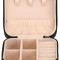 Cutie bijuterii, Piele ecologica/Velur, 10 x 10 x 5 cm, Negru/Roz
