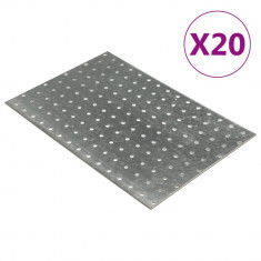 vidaXL Plăci perforate, 20 buc., 2 mm, 300x200 mm, oțel galvanizat