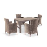 Set de mobilier de grădină Liowa 4+1 &icirc;n culoarea cappuccino, Curver