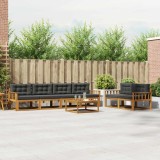 vidaXL Set de canapele de exterior cu pernă 7 pcs Natural și Antracit 3367225