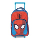 Ghiozdan troller Spiderman, 36x 24 x12 cm ,Bretele reglabile , Gradinita +Clasa 0 ,Albastru/Rosu, Baiat, Troler