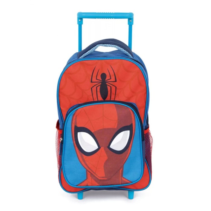Ghiozdan troller Spiderman, 36x 24 x12 cm ,Bretele reglabile , Gradinita +Clasa 0 ,Albastru/Rosu