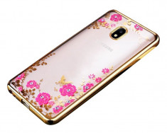 Husa Spate Flower Diamond Samsung J5 2016 Gold Silicon foto