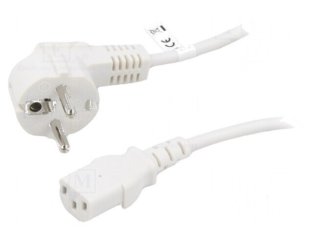 Cablu CEE 7/7 unghi, IEC C13 mamă, PVC 1,5m