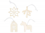 Set 8 ornamente din lemn pentru brad de craciun Papierdrachen - RESIGILAT