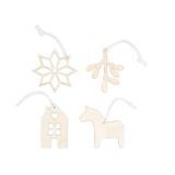 Set 8 ornamente din lemn pentru brad de craciun Papierdrachen - RESIGILAT