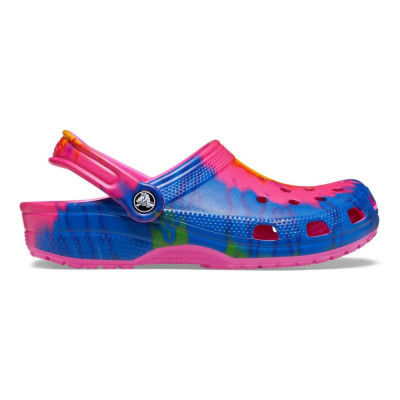 Saboti Crocs Classic Tie-Dye Graphic Clog Roz - Electric Pink/Multi foto