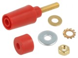 Soclu banană 4mm 32A 1kV roşie aurită izolată