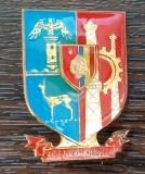 INSIGNA ROMANIA - JUDETUL DAMBOVITA - HERALDICA - PERIOADA COMUNISTA, Romania de la 1950