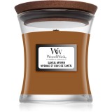 Woodwick Santal Myrrh lum&acirc;nare parfumată cu fitil din lemn 85 g