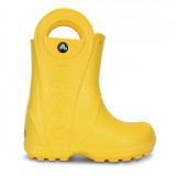 Cumpara ieftin Cizme Copii de ploaie impermeabile Crocs Handle It Rain Boot Waterproof, 22.5 - 24.5, 27.5 - 30.5, 32.5 - 34.5, Galben