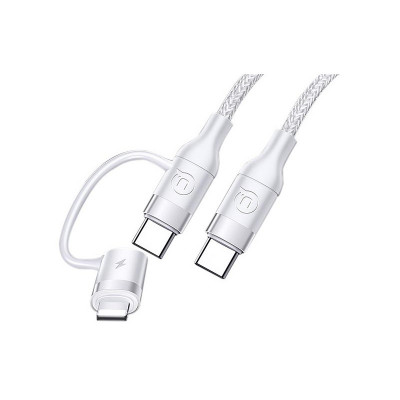 Cablu Date si Incarcare USB Type-C la Lightning - USB Type-C la USB Type-C Usams U31, PD Fast Charge, 60W, 5A, 1.2 m, Alb US-SJ403 foto