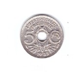 Moneda Franta 5 centimes 1933, stare foarte buna, curata