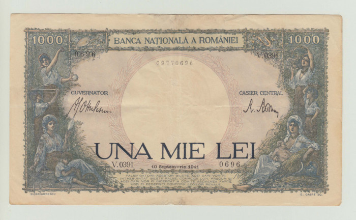 ROMANIA - 1000 LEI 1941 , MIHAI I , B1.112