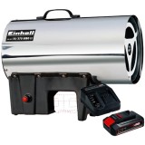 Einhell GE-HG 18/370 Niro Li PXC + Starter Kit - Tun de caldura 37 kW 1000 m3/h + Set 1 acumulator si incarcator Li-Ion 18 V 2.5 Ah