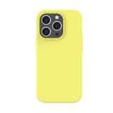 Lemontti Husa Liquid Silicon MagCharge iPhone 14 Pro Galben (protectie 360&deg;, material fin, captusit cu microfibra)