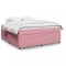 vidaXL Pat box spring cu saltea, roz, 200x200 cm, catifea 3285667