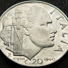 Moneda istorica 20 CENTESIMI - ITALIA FASCISTA, anul 1940 *cod 1584 B= excelenta