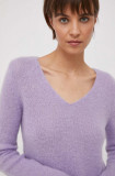 United Colors of Benetton pulover din amestec de lana femei, culoarea violet, light