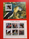 SAO TOME, PĂSĂRI - COLIȚĂ + SERIE COMPLETĂ MNH
