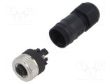 Conector M12 mamă 5 pini 4A 30V IP67 drept pe cablu LUTRONIC