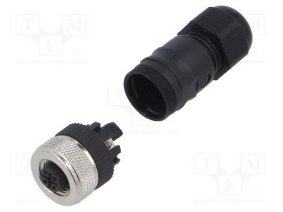 Conector M12 mamă 5 pini 4A 30V IP67 drept pe cablu LUTRONIC foto