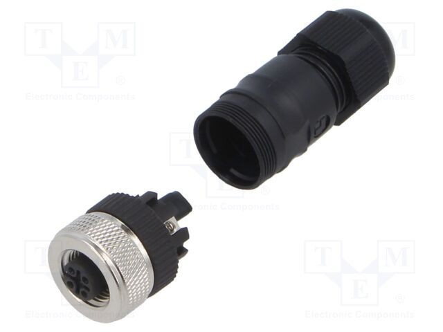 Conector M12 mamă 5 pini 4A 30V IP67 drept pe cablu LUTRONIC