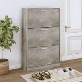 vidaXL Pantofar, gri beton, 63x24x103 cm, lemn compozit