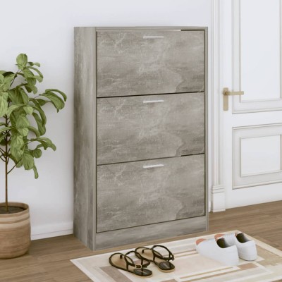 vidaXL Pantofar, gri beton, 63x24x103 cm, lemn compozit foto