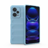 Husa pentru xiaomi redmi note 12 pro 5g, antisoc, margini cu striatii, design minimalist, bleu