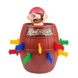 Jucarie interactiva Pirat Saltaret, Flippy, Joc de Grup/Familie, 16 sabii + 1 Pirat, 15.5 x 15.5 x 23 cm Rosu/Maro