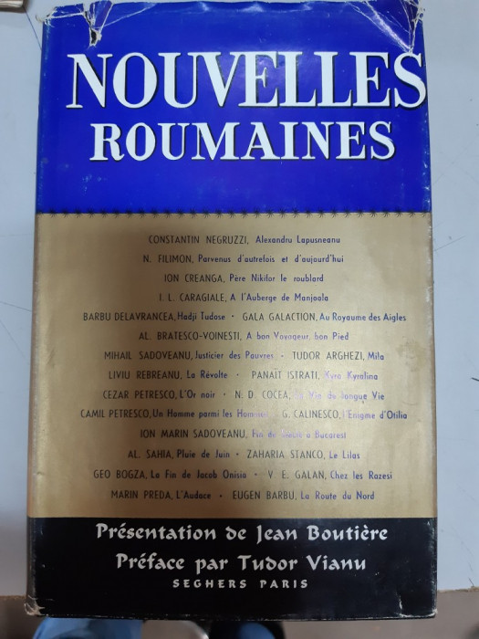 Nouvelles roumaines : Anthologie des prosateurs roumains Reli&eacute; &ndash; 1962