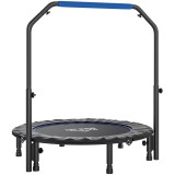 HOMCOM Mini Trampolin Fitness Pliabil de 45" cu M&acirc;ner Reglabil din Spumă, Albastru | Aosom Romania