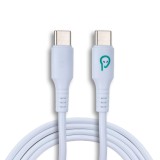 CABLU alimentare si date SPACER, pt. smartphone, USB Type-C (T) la USB Type-C(T), PVC, ambalaj punga, 1.8m, alb &quot;SPDC-TYPEC-TYPEC-PVC-W-1.8&quot; (timbru v