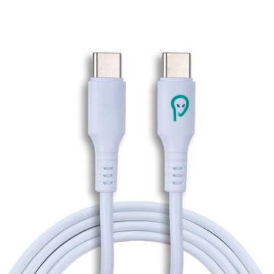 CABLU alimentare si date SPACER, pt. smartphone, USB Type-C (T) la USB Type-C(T), PVC, ambalaj punga, 1m, alb &amp;quot;SPDC-TYPEC-TYPEC-PVC-W-1.0&amp;quot; (timbru ver foto