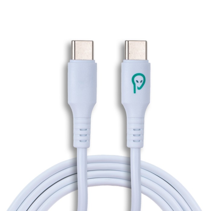 CABLU alimentare si date SPACER, pt. smartphone, USB Type-C (T) la USB Type-C(T), PVC, ambalaj punga, 1m, alb &quot;SPDC-TYPEC-TYPEC-PVC-W-1.0&quot; (timbru ver