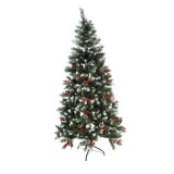Brad artificial de craciun decorat pentru perete/ colt, 1.50 m inaltime, verde, Oem