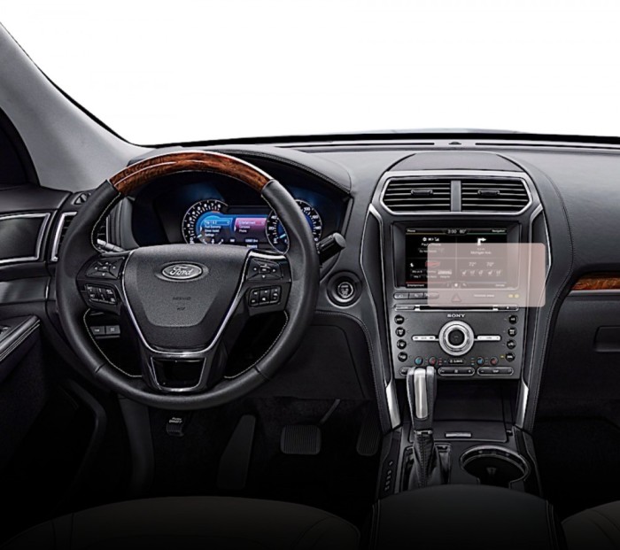 Folie Protectie Navigatie Ford Explorer 2015-2019, Duragon, protectie Display Navigatie, silicon Mat, Anti-zgarieturi, Anti-amprenta, kit instalare